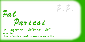 pal paricsi business card